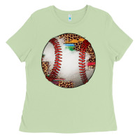 Matcha western baseball leopard serape pattern Ladies Tee - Artiststas