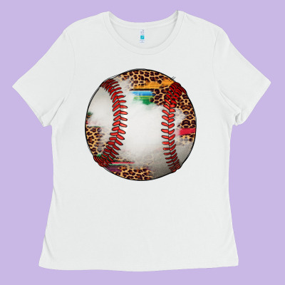 Western Baseball Leopard Serape Pattern Ladies Tee Designed By Artiststas