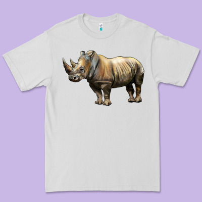 Rhino Illustrations Premium Tee Designed By Lillyallendesigns