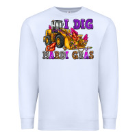 White i dig mardi gras olivia Premium Sweatshirt - OliviaCreatesArt