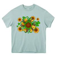 Arona st patricks sunflowers with shamrock and glitters with leopard Heavy Core Tee - Artiststas