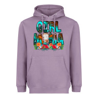 Lavender Girl Mama Flowers Cow Heavyweight Hoodie - CowCowDesign