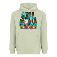 Matcha Girl Mama Flowers Cow Heavyweight Hoodie - CowCowDesign