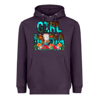 Plum Girl Mama Flowers Cow Heavyweight Hoodie - CowCowDesign