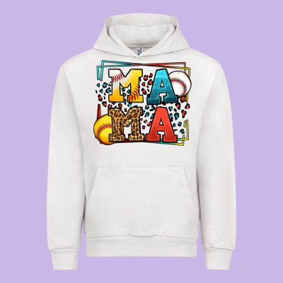 Leopard Softball And Baseball Mama Mother's Day Urban Hoodie Designed By Lillyallendesigns