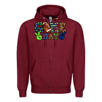 Burgundy Game day green and blue team color Zipper Hoodie - HowdyJamesFarm