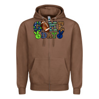 Game Day Green And Blue Team Color Zipper Hoodie | Teevron
