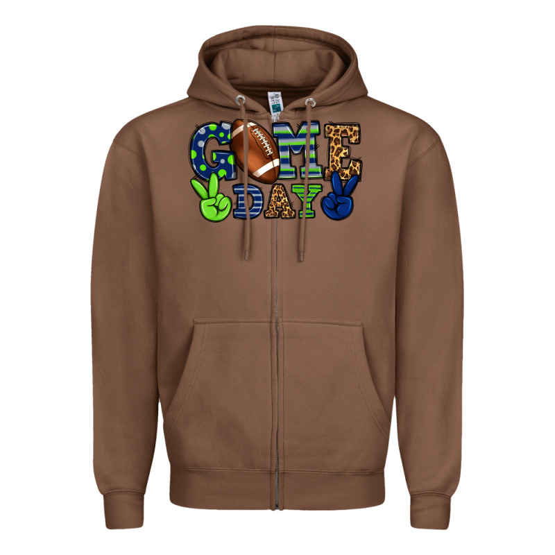 Game Day Green And Blue Team Color Zipper Hoodie by HowdyJamesFarm | Teevron