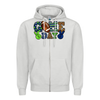 Dove Grey Game day green and blue team color Zipper Hoodie - HowdyJamesFarm