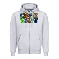 Heather Grey Game day green and blue team color Zipper Hoodie - HowdyJamesFarm