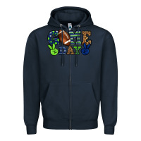 Navy Game day green and blue team color Zipper Hoodie - HowdyJamesFarm