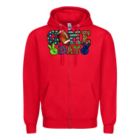 Red Game day green and blue team color Zipper Hoodie - HowdyJamesFarm