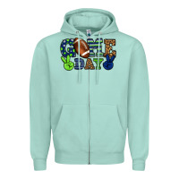 Seafoam Game day green and blue team color Zipper Hoodie - HowdyJamesFarm