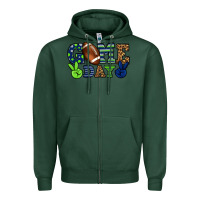 Sports Green Game day green and blue team color Zipper Hoodie - HowdyJamesFarm