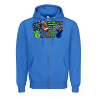 True Royal Game day green and blue team color Zipper Hoodie - HowdyJamesFarm
