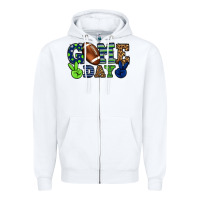 White Game day green and blue team color Zipper Hoodie - HowdyJamesFarm