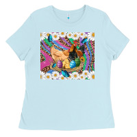 Baby Blue easter farm chicken chick rooster daisys butterfly sunflower eggs glit Ladies Tee - Artiststas