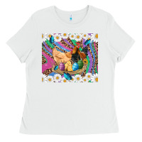 White easter farm chicken chick rooster daisys butterfly sunflower eggs glit Ladies Tee - Artiststas