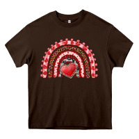 Chocolate Brown valentine's day rainbow with heart Heavy Core Tee - AdoDesignShop