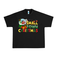 Black Small town Christmas Urban Heavy Tee - NancyCooperArtShop
