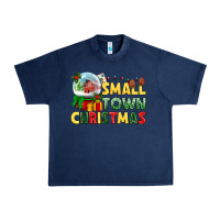 Navy Small town Christmas Urban Heavy Tee - NancyCooperArtShop