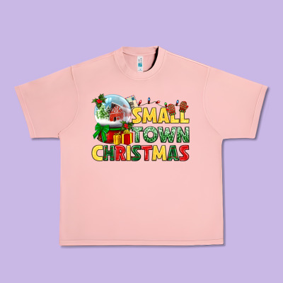 Small Town Christmas Urban Heavy Tee Designed By Nancycooperartshop