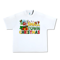 White Small town Christmas Urban Heavy Tee - NancyCooperArtShop