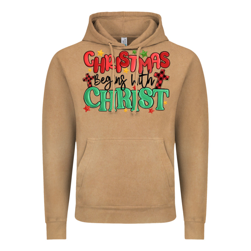 Christmas Begins With Christ Vintage Hoodie by MaliasSmallBusiness | Teevron