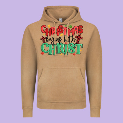 Christmas Begins With Christ Vintage Hoodie Designed By Maliassmallbusiness