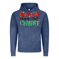 Vintage Denim christmas begins with christ Vintage Hoodie - MaliasSmallBusiness