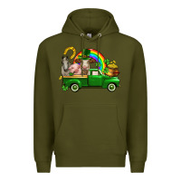 Army Green St. Patrick's Day farm animals Premium Hoodie - CowGirlArtShop