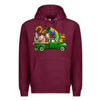 Burgundy St. Patrick's Day farm animals Premium Hoodie - CowGirlArtShop