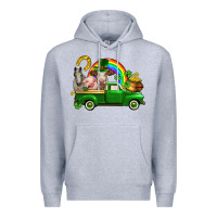 Heather Grey St. Patrick's Day farm animals Premium Hoodie - CowGirlArtShop