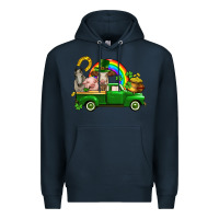 Navy St. Patrick's Day farm animals Premium Hoodie - CowGirlArtShop