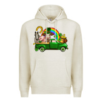Oatmeal Heather St. Patrick's Day farm animals Premium Hoodie - CowGirlArtShop