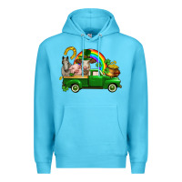 Ocean Blue St. Patrick's Day farm animals Premium Hoodie - CowGirlArtShop
