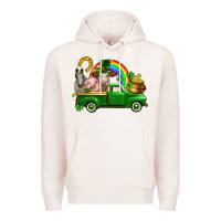Pale Pink St. Patrick's Day farm animals Premium Hoodie - CowGirlArtShop