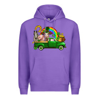 Purple St. Patrick's Day farm animals Premium Hoodie - CowGirlArtShop