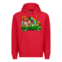 Red St. Patrick's Day farm animals Premium Hoodie - CowGirlArtShop