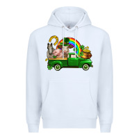 White St. Patrick's Day farm animals Premium Hoodie - CowGirlArtShop