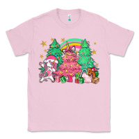Bubblegum Pink Unicorn Christmas trees Classic Tee - NancyCooperArtShop