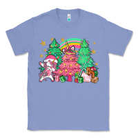 Colony Blue Unicorn Christmas trees Classic Tee - NancyCooperArtShop
