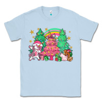 Dusty Blue Unicorn Christmas trees Classic Tee - NancyCooperArtShop