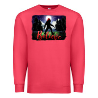 Cardinal bigfoot believe christmas Premium Sweatshirt - FaDigitalArtStudio