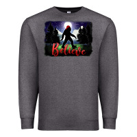 Charcoal Heather bigfoot believe christmas Premium Sweatshirt - FaDigitalArtStudio