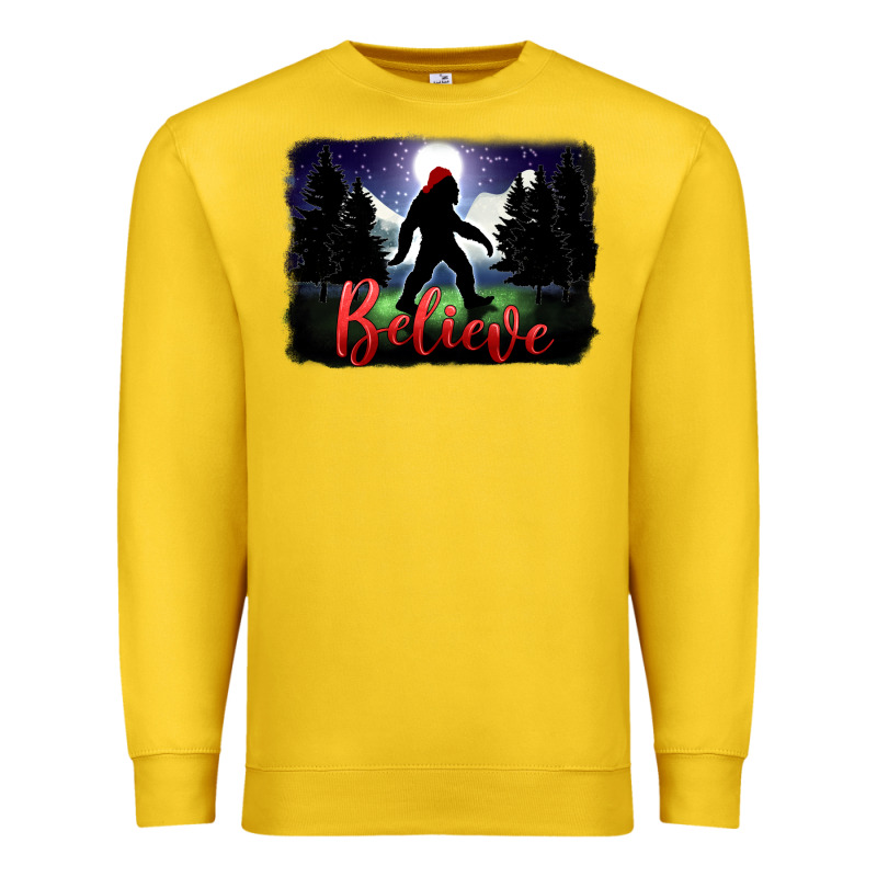 Bigfoot Believe Christmas Premium Sweatshirt by FaDigitalArtStudio | Teevron
