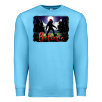 Ocean Blue bigfoot believe christmas Premium Sweatshirt - FaDigitalArtStudio
