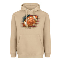 Mushroom American Flag Football Leopard Heavyweight Hoodie - CowCowDesign