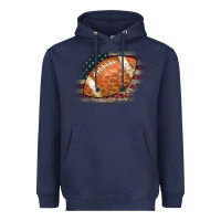 Navy American Flag Football Leopard Heavyweight Hoodie - CowCowDesign