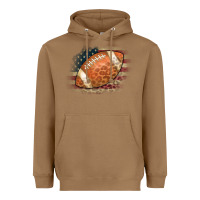 Toasted Coconut American Flag Football Leopard Heavyweight Hoodie - CowCowDesign